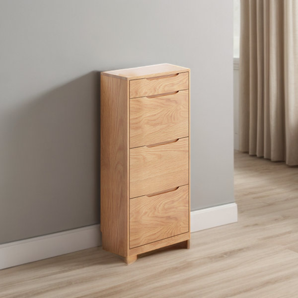 LORENZO Armoire à chaussures ultramince en bois massif 18 paires